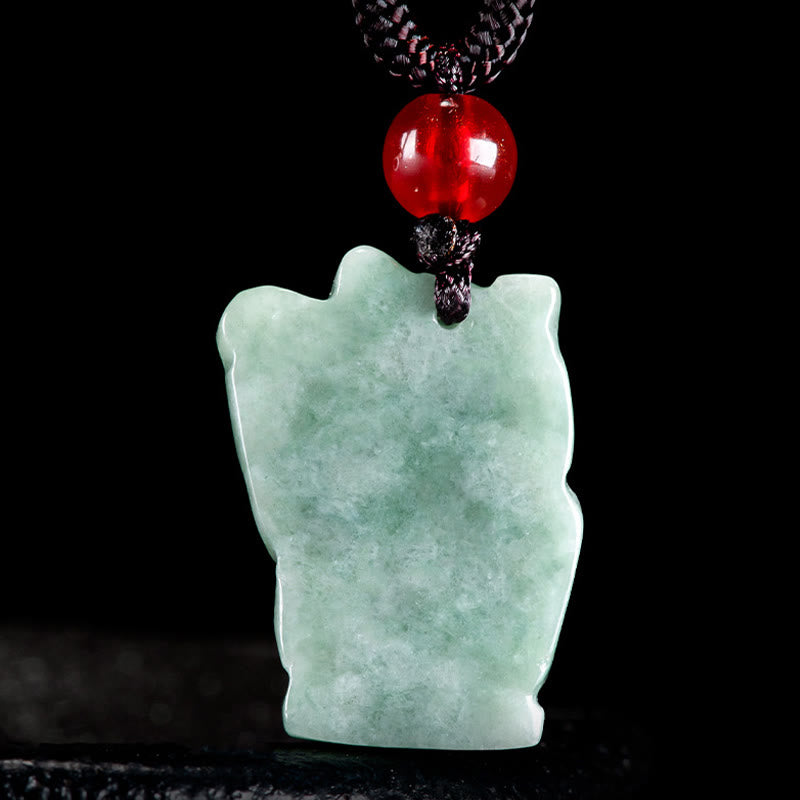 Lucky Cat Jade Abundance Pendant | Prosperity Necklace