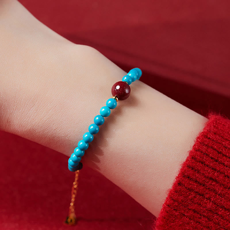 Turquoise Cinnabar Healing Bracelet for Women