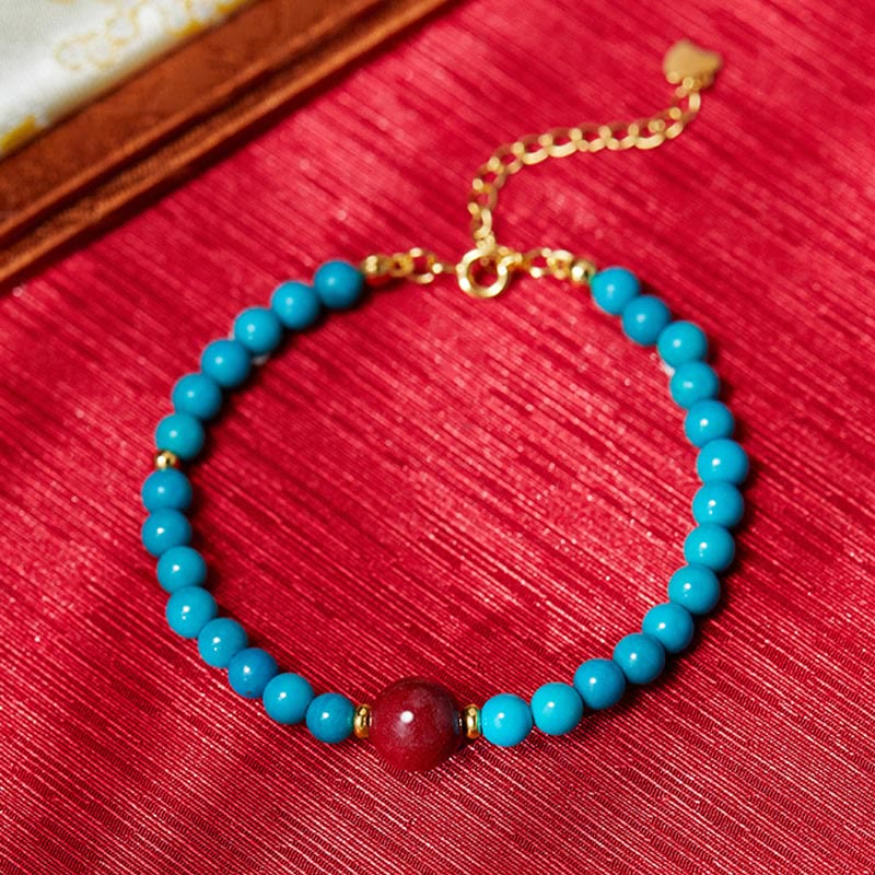 Turquoise Cinnabar Healing Bracelet for Women