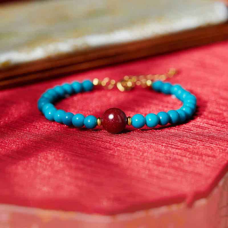Turquoise Cinnabar Healing Bracelet for Women
