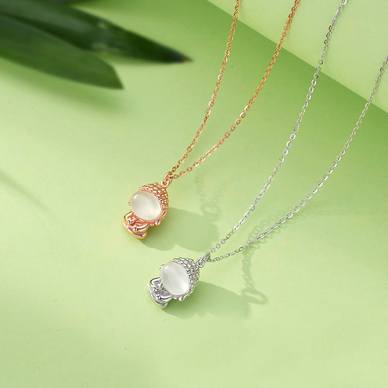 925 Silver Chalcedony Buddha Pendant Necklace