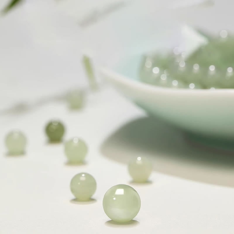 6mm Hetian Jade Rabbit Copper Coin Bracelet for Luck and Prosperity