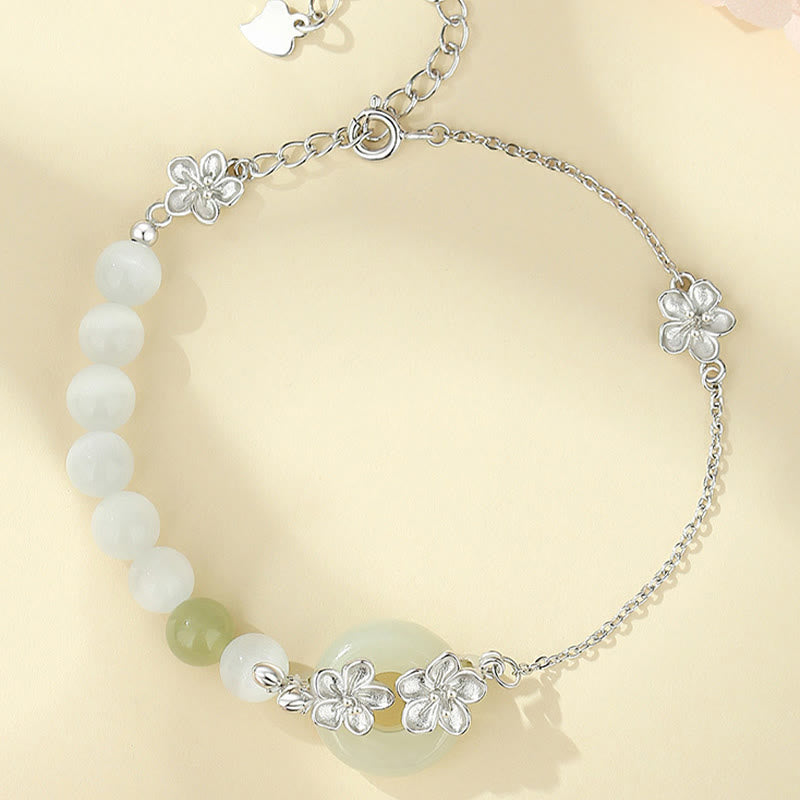 Hetian Jade Peach Blossom Luck Bracelet