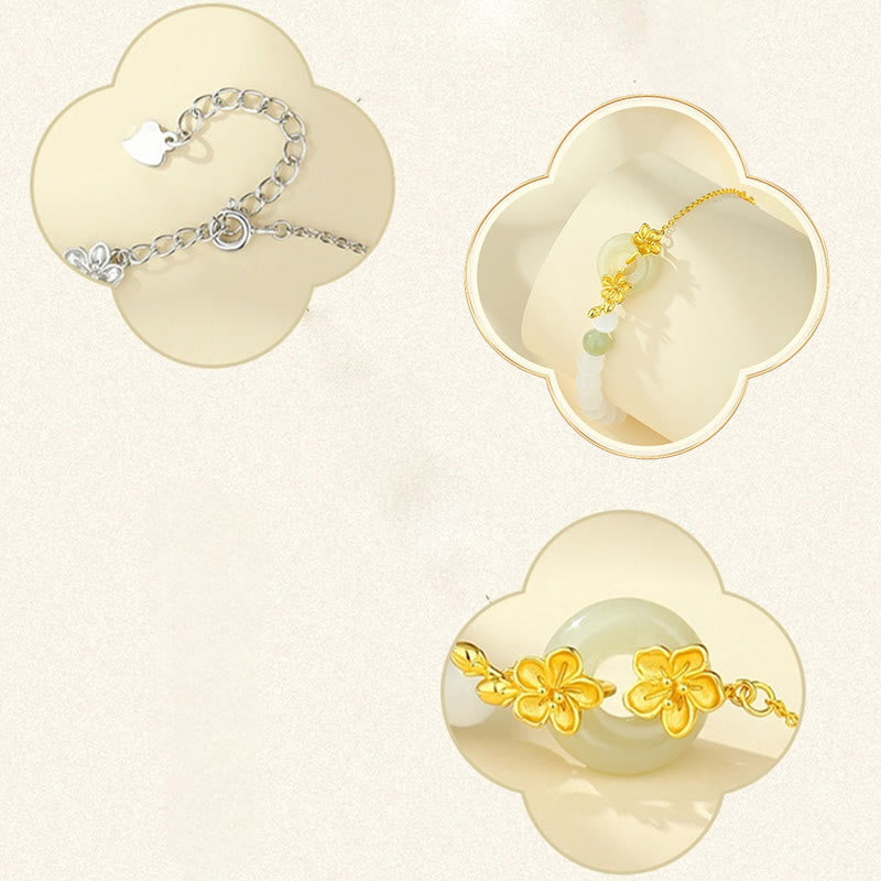 Hetian Jade Peach Blossom Luck Bracelet