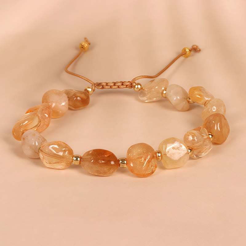 6-10mm Citrine Happiness Bracelet for Women - Handmade Prosperity