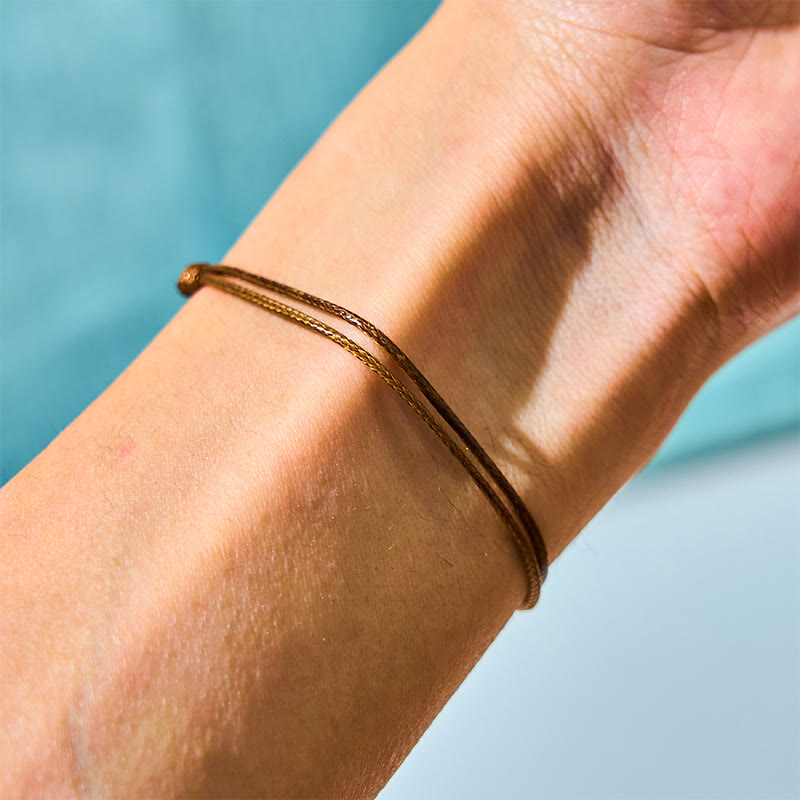 Tahitian Black Pearl Healing Bracelet on Wax Rope 14-19cm