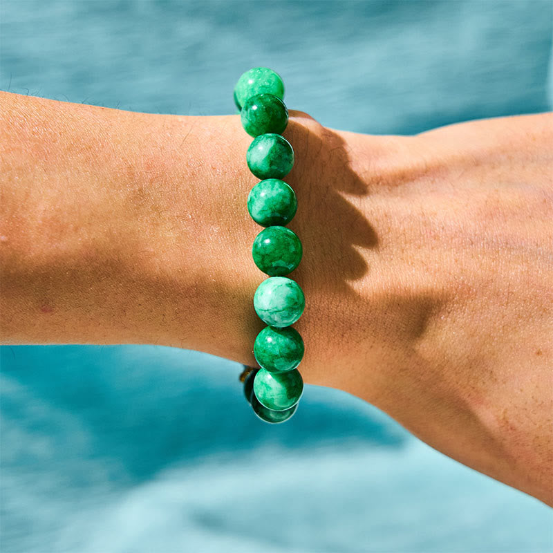 14mm Cyan Jade PiXiu Protection Bracelet for Wealth