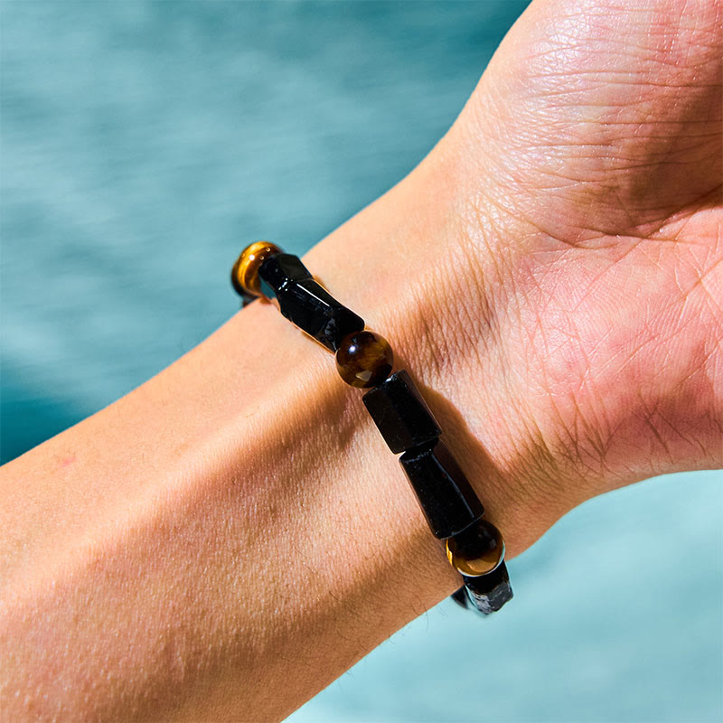 8mm Black Tourmaline Tiger Eye Protection Bracelet