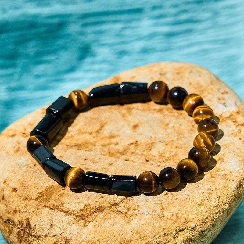 8mm Black Tourmaline Tiger Eye Protection Bracelet
