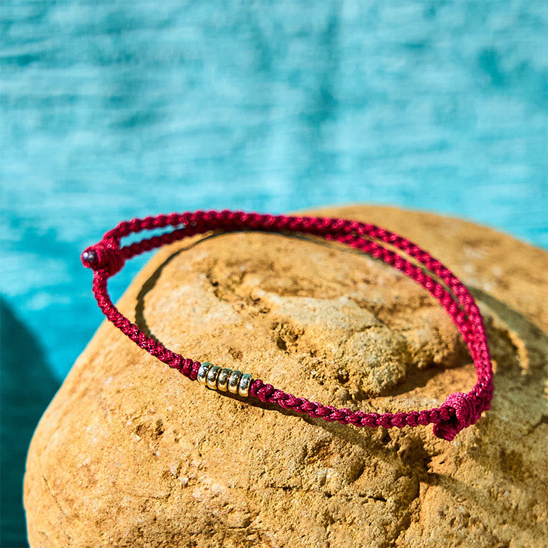Red String Lucky Golden Bead Bracelet Anklet