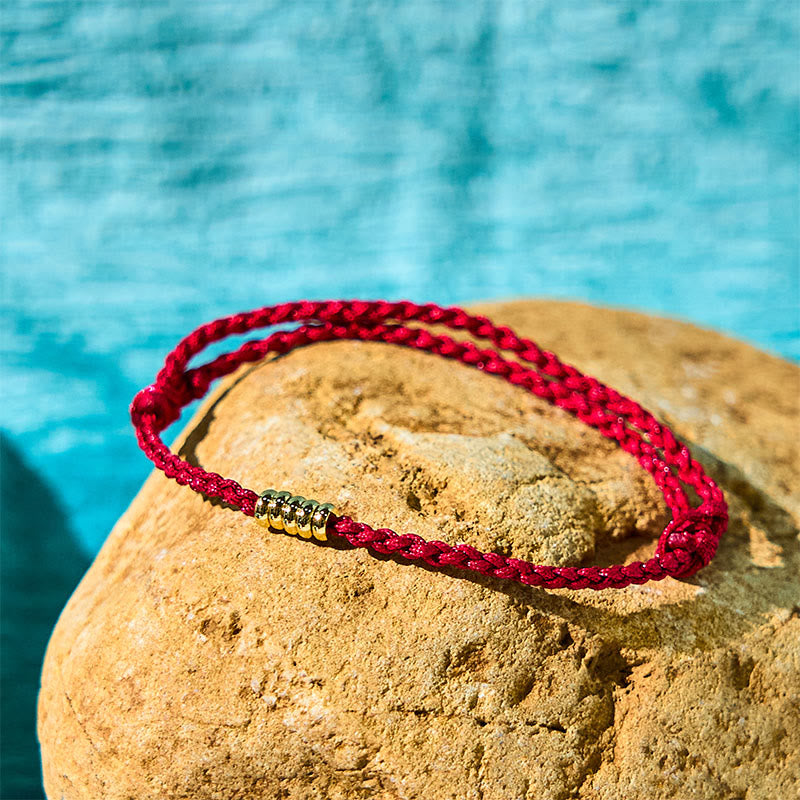 Red String Lucky Golden Bead Bracelet Anklet