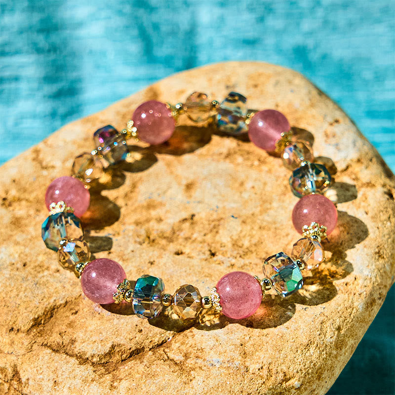 Strawberry Quartz Love Healing Spiritual Bracelet