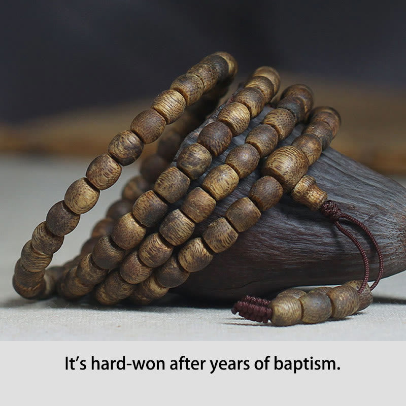 6mm Hainan Green Qinan Agarwood 108 Mala Beads Bracelet