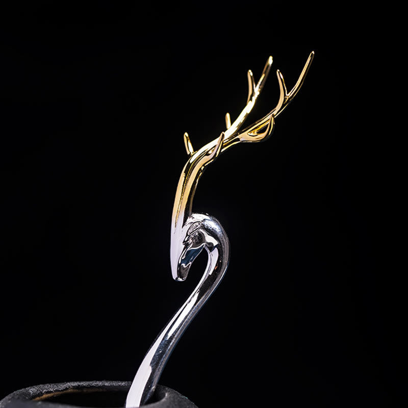 925 Sterling Silver Deer Antler Protection Hairpin