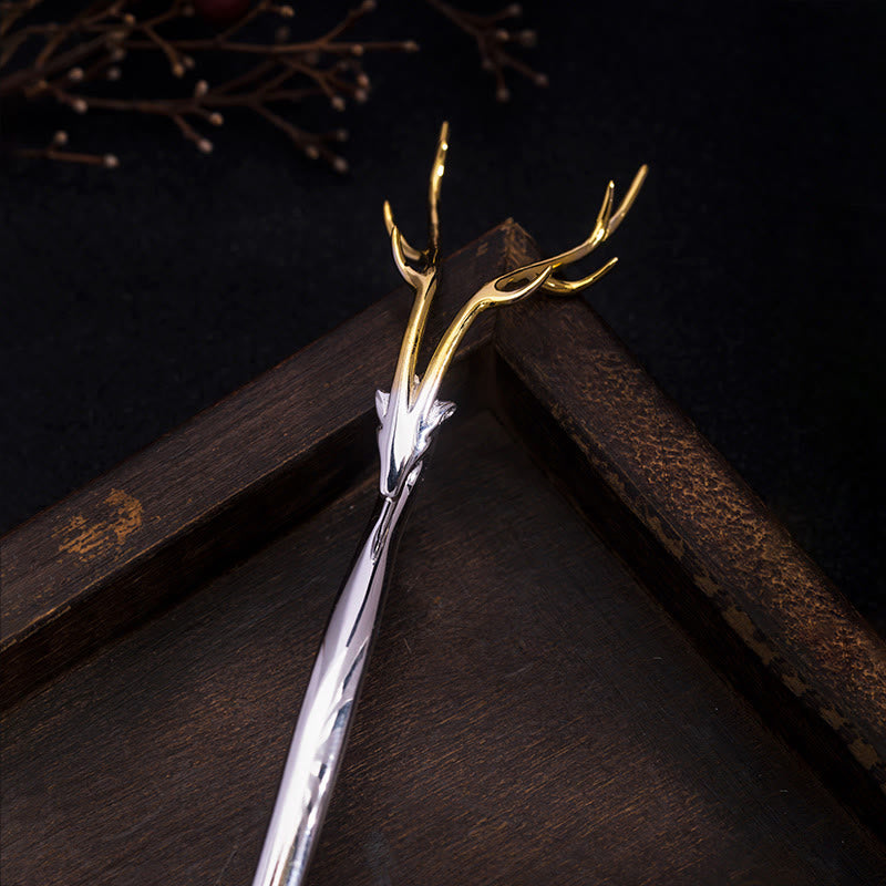 925 Sterling Silver Deer Antler Protection Hairpin