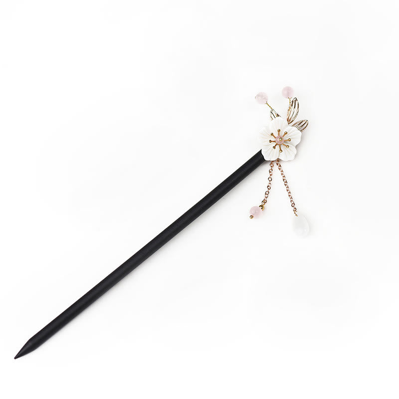 Classical Chinese Bauhinia Tassel Wood Hairpin