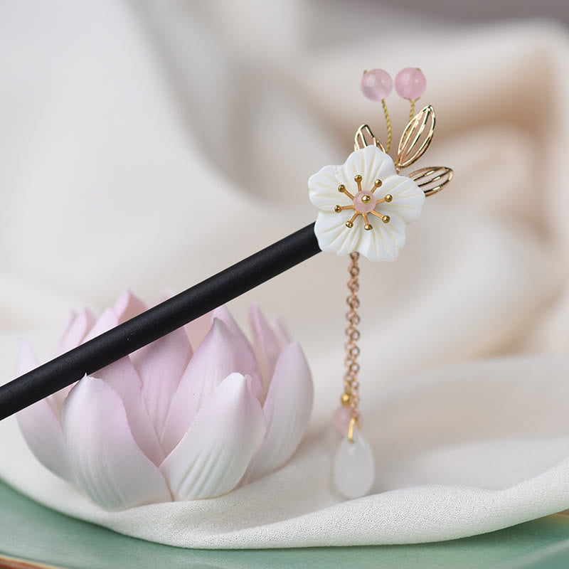 Classical Chinese Bauhinia Tassel Wood Hairpin