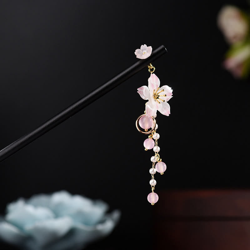 Pear Blossom Tassel Chinese Hairpin Wood Accessory