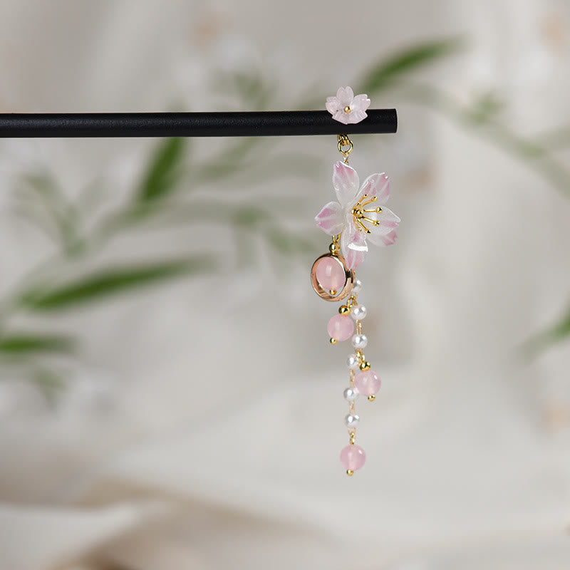 Pear Blossom Tassel Chinese Hairpin Wood Accessory