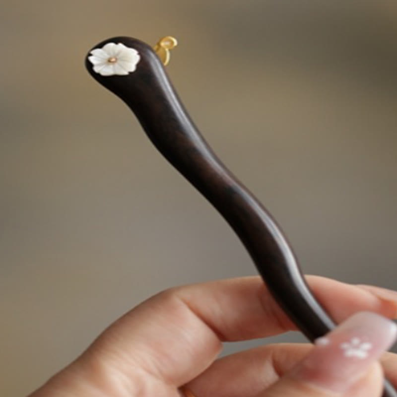 Sandalwood Rabbit Hairpin | Auspicious Cloud Chinese Hairpin