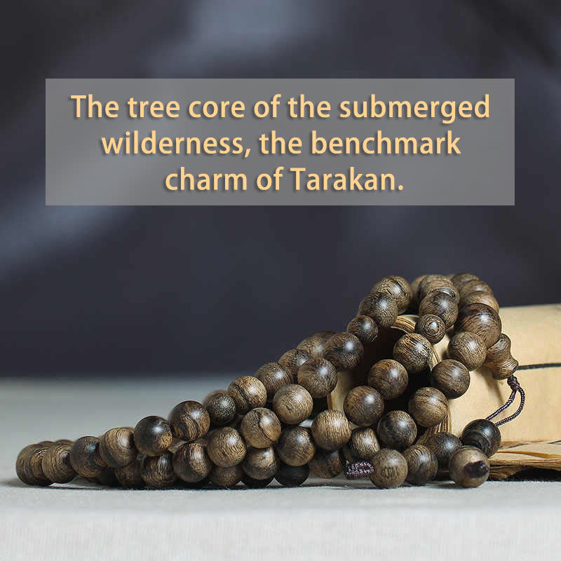 108 Beads Tarakan Agarwood Wood Mala Bracelet for Protection