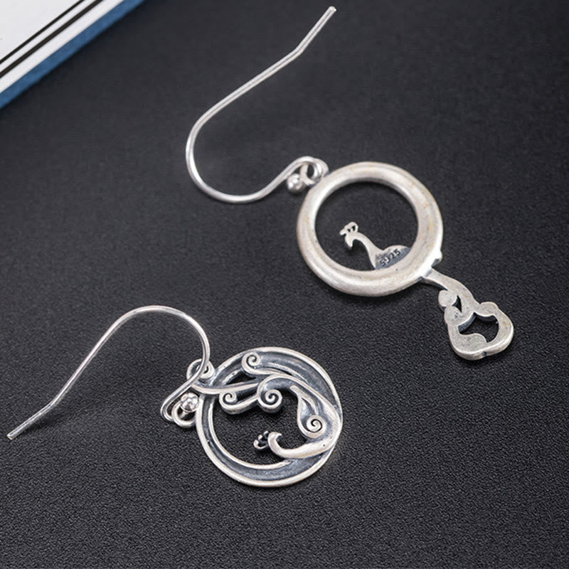 Sterling Silver Peacock Spiritual Earrings