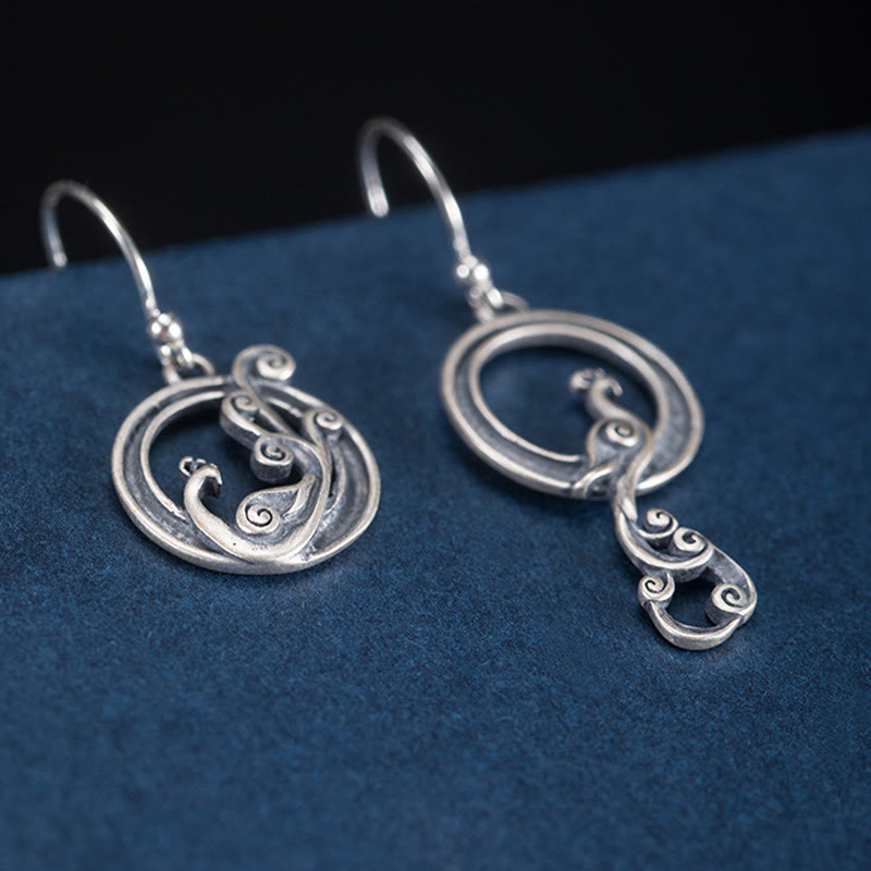 Sterling Silver Peacock Spiritual Earrings