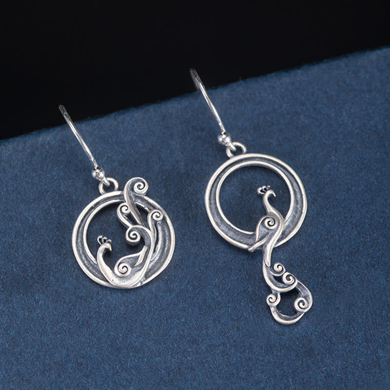 Sterling Silver Peacock Spiritual Earrings
