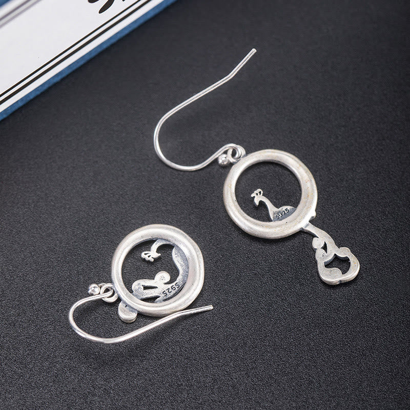 Sterling Silver Peacock Spiritual Earrings