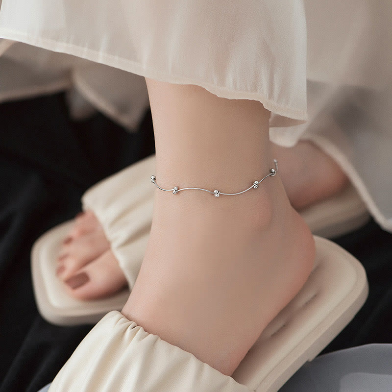 925 Sterling Silver Wave Protection Anklet