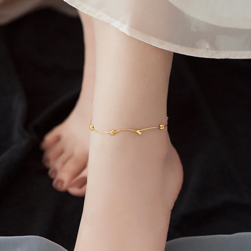 925 Sterling Silver Wave Protection Anklet