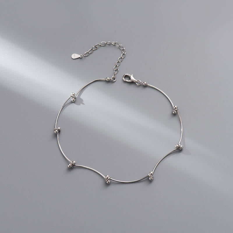 925 Sterling Silver Wave Protection Anklet