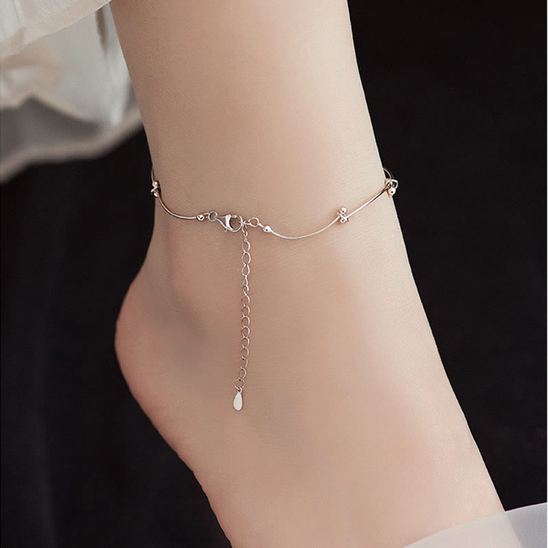 925 Sterling Silver Wave Protection Anklet
