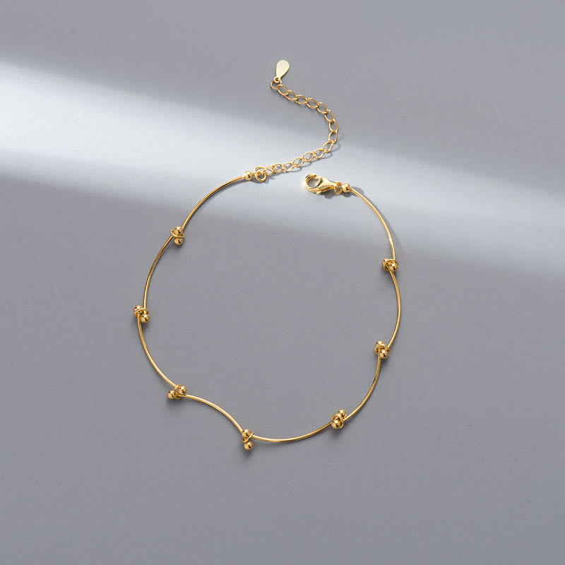 925 Sterling Silver Wave Protection Anklet