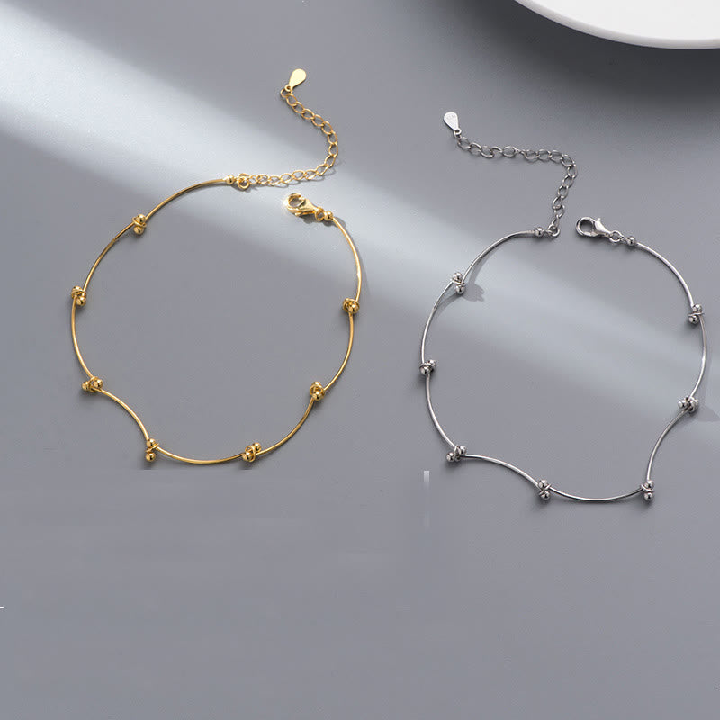 925 Sterling Silver Wave Protection Anklet