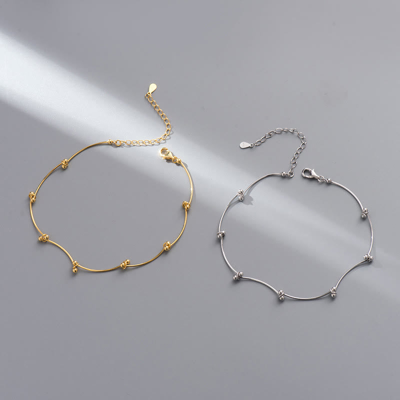 925 Sterling Silver Wave Protection Anklet