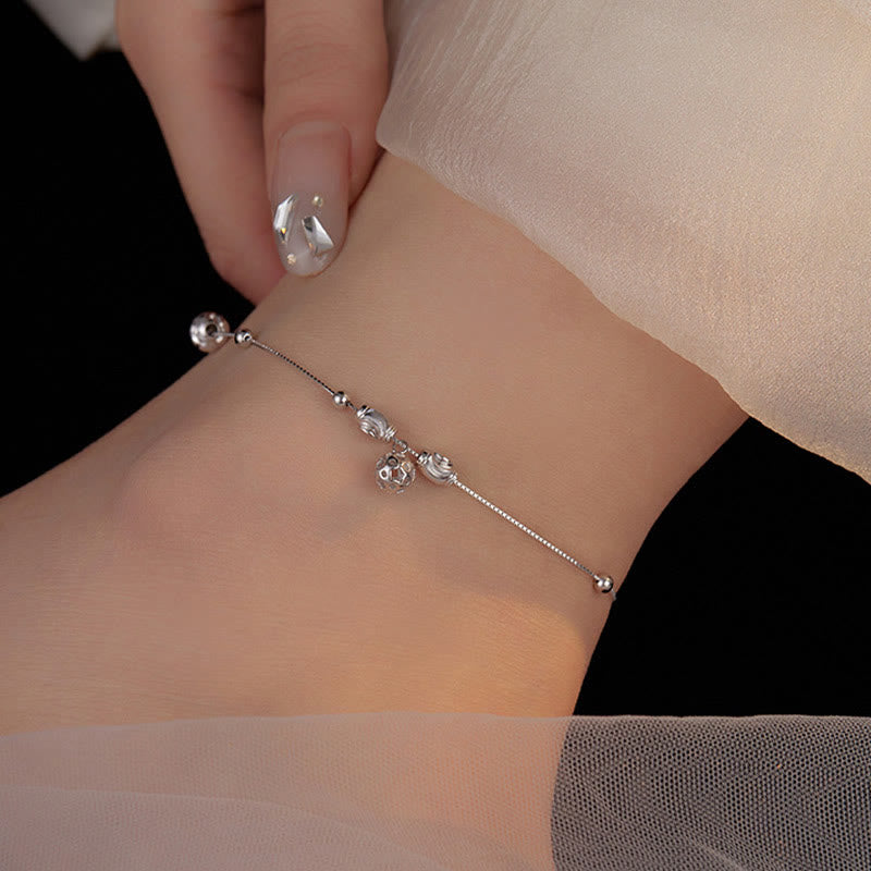 925 Sterling Silver Simple Bead Anklet