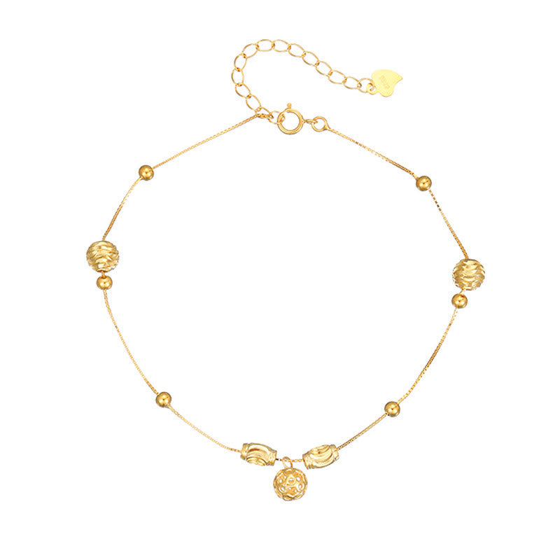925 Sterling Silver Simple Bead Anklet
