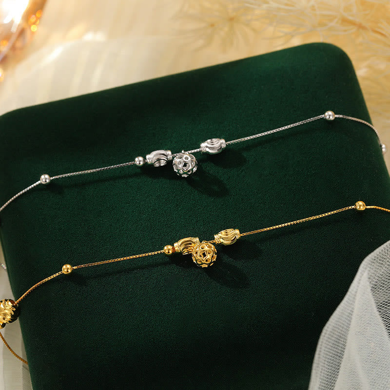 925 Sterling Silver Simple Bead Anklet