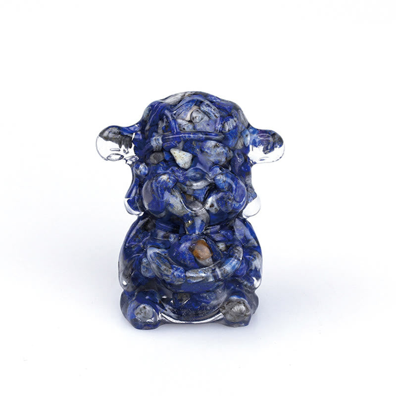 Amethyst God of Wealth Crystal Resin Feng Shui Decor 5.6cm