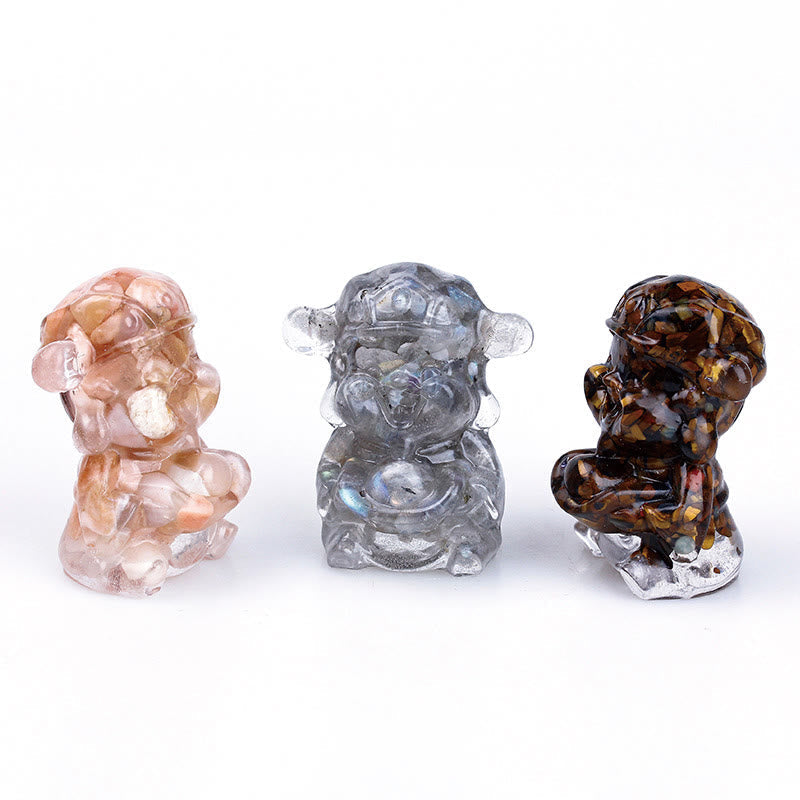 Amethyst God of Wealth Crystal Resin Feng Shui Decor 5.6cm