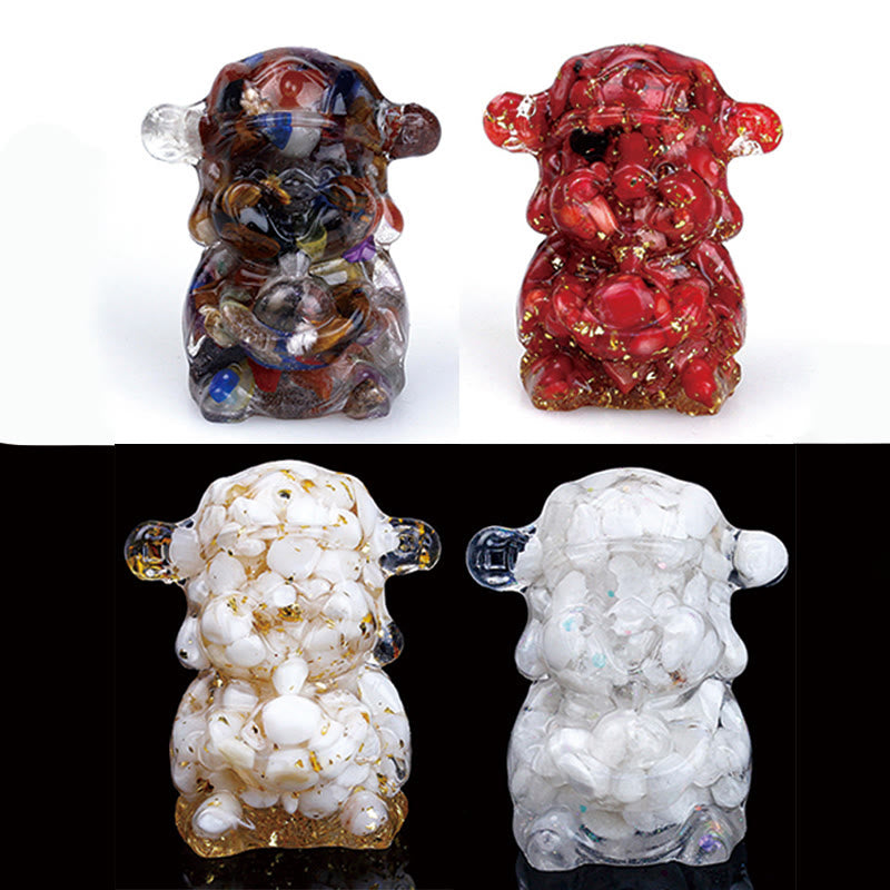 Amethyst God of Wealth Crystal Resin Feng Shui Decor 5.6cm