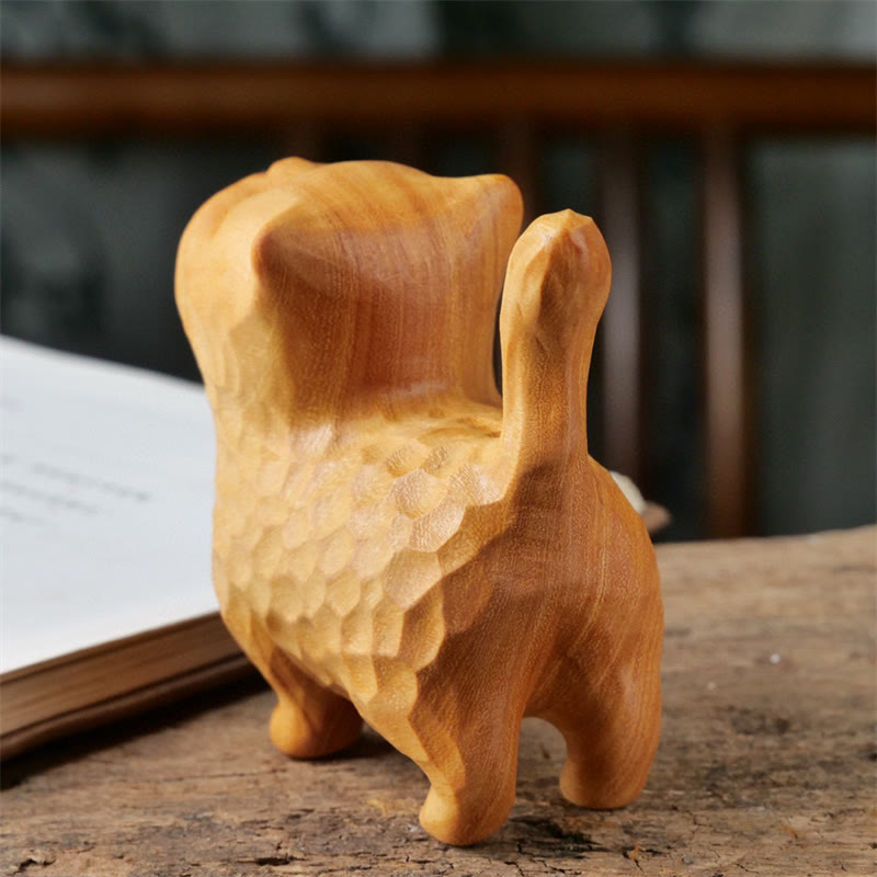 Green Sandalwood Cat 9.5cm Zen Decor for Protection & Calm