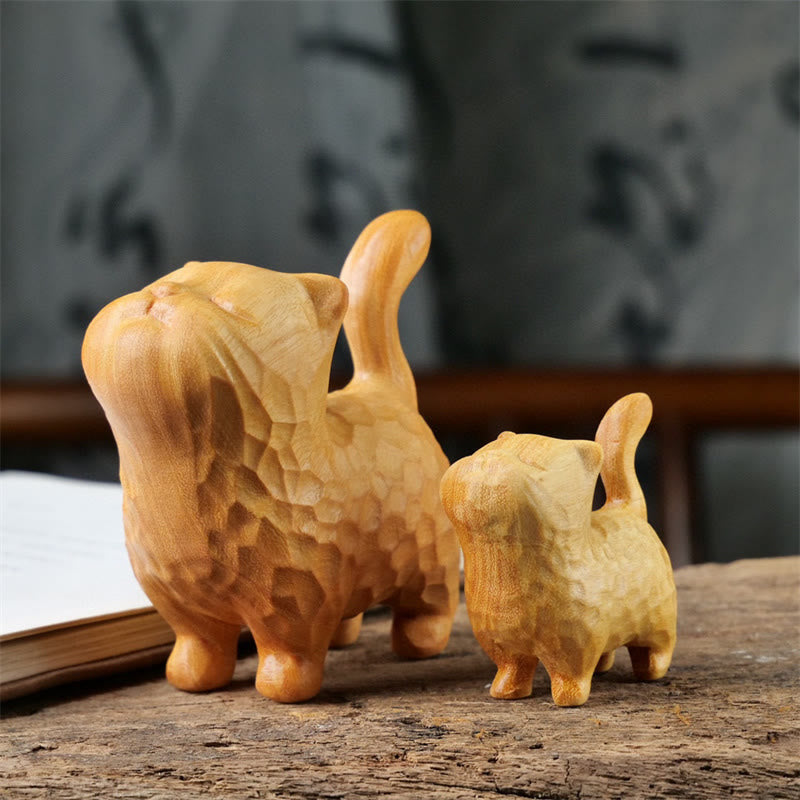 Green Sandalwood Cat 9.5cm Zen Decor for Protection & Calm