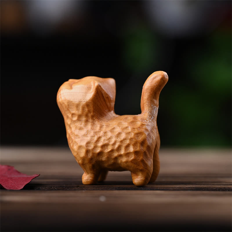 Green Sandalwood Cat 9.5cm Zen Decor for Protection & Calm