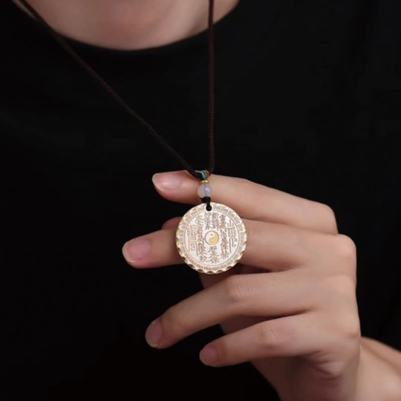 Copper Yin Yang Bagua Mountain Ghost Spend Money Necklace