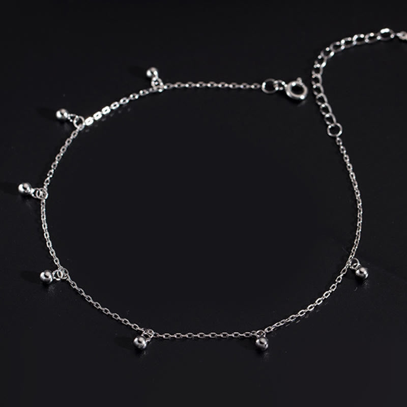 925 Sterling Silver Small Beads Protection Anklet