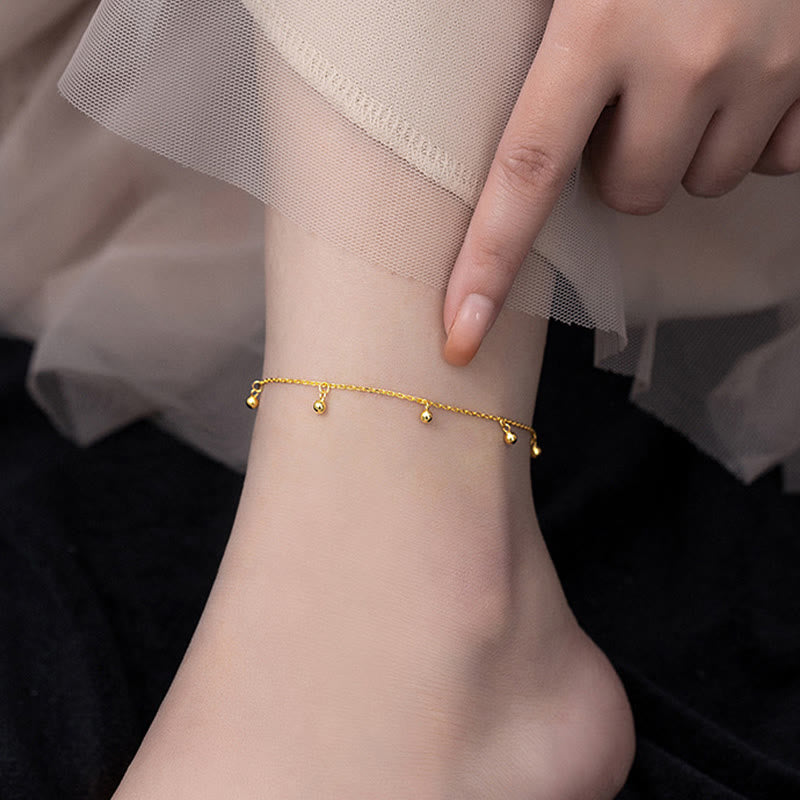 925 Sterling Silver Small Beads Protection Anklet