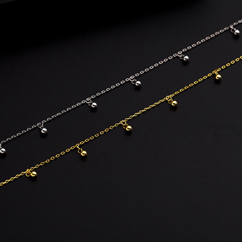 925 Sterling Silver Small Beads Protection Anklet