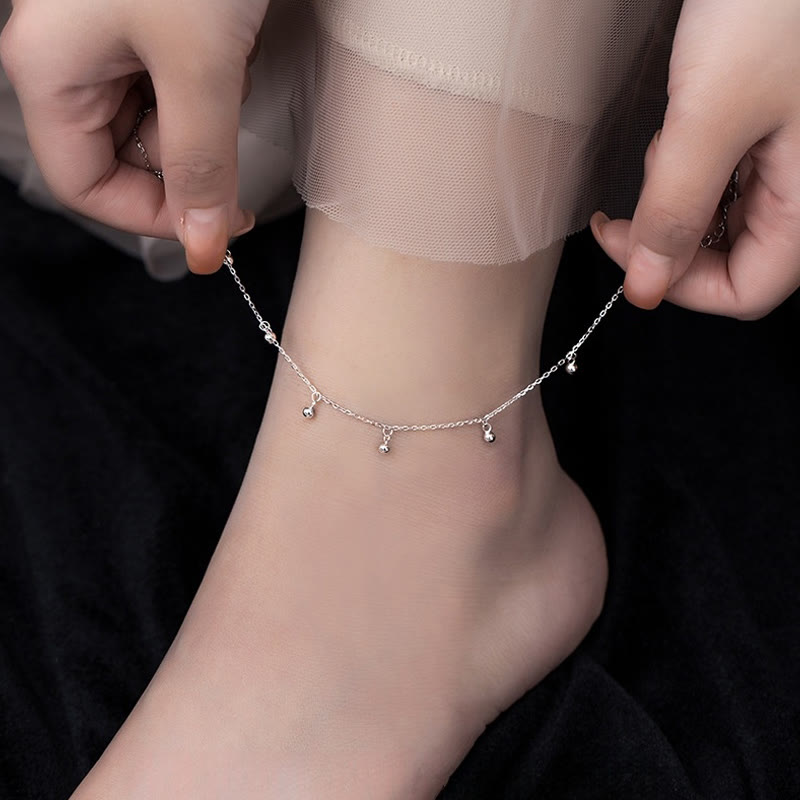 925 Sterling Silver Small Beads Protection Anklet